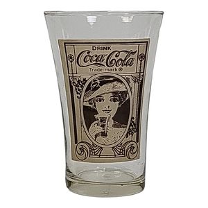 🪷3/$20🪷 EUC Vintage  Coke Coca Cola Flair Glass Victorian Lady 16oz No Cracks